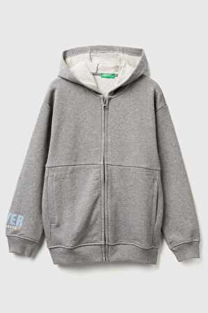 United Colors of Benetton Erkek Çocuk 3J68C505G-25K Sweatshirt Gri Melanj
