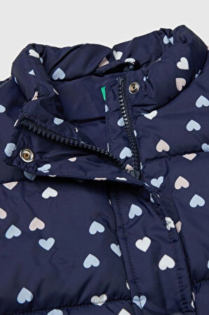 United Colors of Benetton Kız Bebek 2V3YGJ00O-25K Desenli Yelek Lacivert