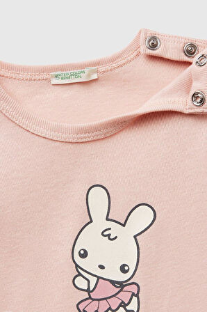 United Colors of Benetton Kız Bebek T shirt A.Pembe 3I9WA1062