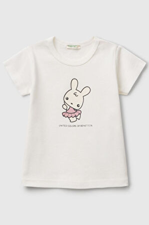 United Colors of Benetton Erkek Bebek T shirt Beyaz 3I9WA1062