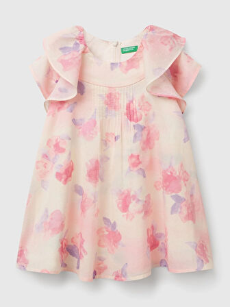 Benetton Kız Çocuk Batik Elbise 1-6 Yaş Pembe