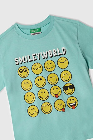 United Colors of Benetton Erkek Çocuk Smile T shirt Turkuaz 3I1XG10IH