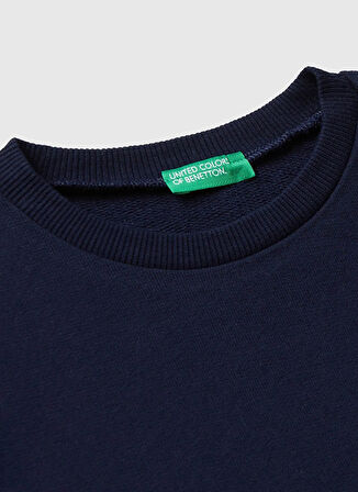 Benetton Baskılı Erkek Çocuk Lacivert Sweatshırt 3J68C10QK