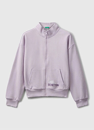 Benetton Nakışlı Kız Çocuk Lila Sweatshırt 3J68C505D