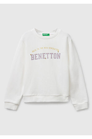 Benetton Kız Bebek Beyaz Sweatshırt