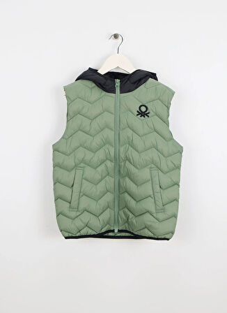 Benetton Nakışlı Haki Erkek Çocuk Yelek 2TWDCJ00R