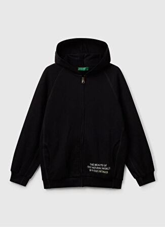 Benetton Baskılı Erkek Çocuk Siyah Sweatshırt 33NVC505A