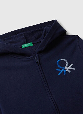 Benetton Nakışlı Erkek Çocuk Lacivert Sweatshırt 3J68C505C