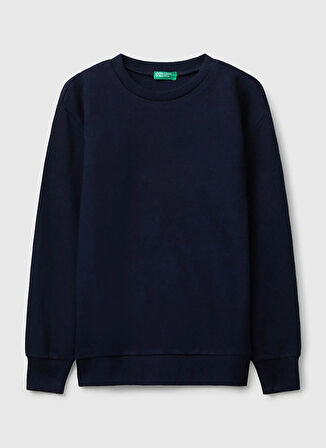 Benetton Baskılı Erkek Çocuk Lacivert Sweatshırt 3J68C10QK