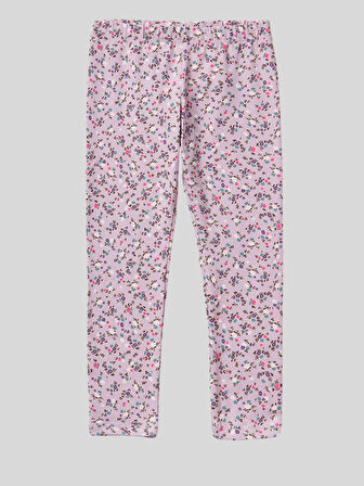 Benetton Kız Çocuk Desenli Tayt 1-6 Yaş Lila