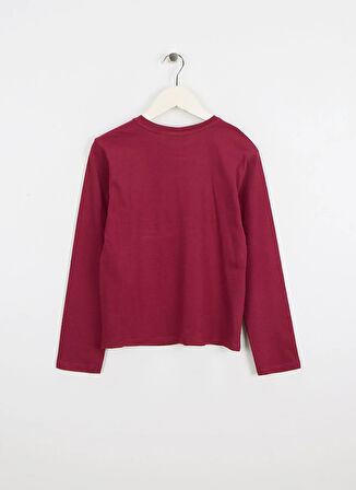 Benetton Payetli Bordo Kız Çocuk T-Shirt 3I1XC10QJ