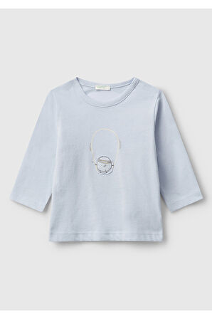 Benetton Yenidoğan Mavi Uzun Tshırt
