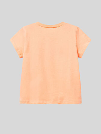 Benetton Kız Çocuk Baskılı Tshirt 1-6 Yaş Somon