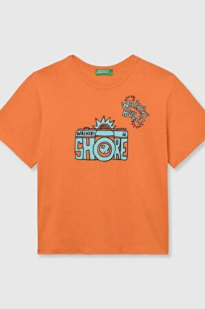 United Colors of Benetton Erkek Çocuk Tshirt Turuncu 3JERG10JQ