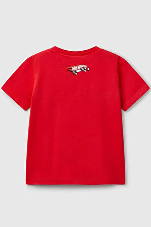 United Colors of Benetton Erkek Çocuk Hot Wheels T shirt Kırmızı 3I1XG10I3