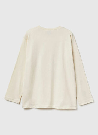 United Colors of Benetton Ekru Erkek Çocuk Baskılı T-Shirt 3ATNC10RL