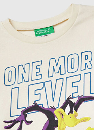 United Colors of Benetton Ekru Erkek Çocuk Baskılı T-Shirt 3ATNC10RL
