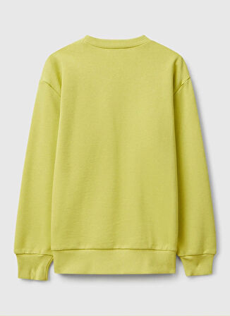 Benetton Baskılı Erkek Çocuk Hardal Sweatshırt 3J68C10QK