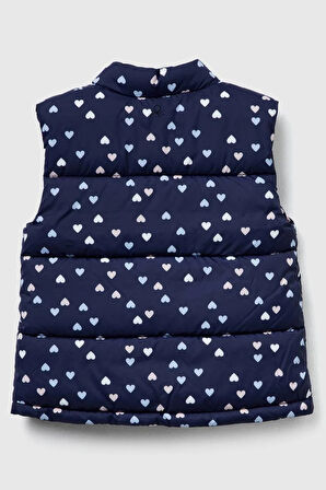 United Colors of Benetton Kız Bebek 2V3YGJ00O-25K Desenli Yelek Lacivert