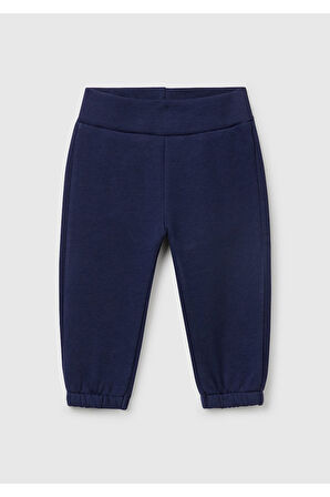 Bebek Lacivert Arkası Tavşan Detaylı Beli Lastikli Eşofman Altı