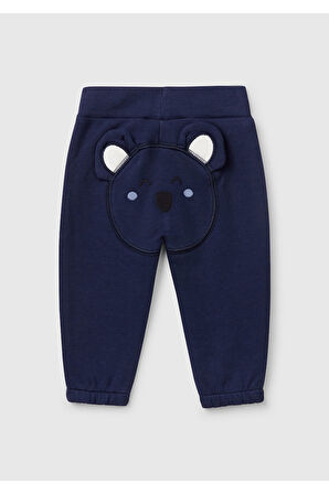 Bebek Lacivert Arkası Tavşan Detaylı Beli Lastikli Eşofman Altı