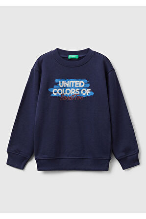 Benetton Erkek Bebek Lacivert Sweatshırt