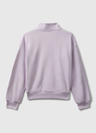 Benetton Nakışlı Kız Çocuk Lila Sweatshırt 3J68C505D
