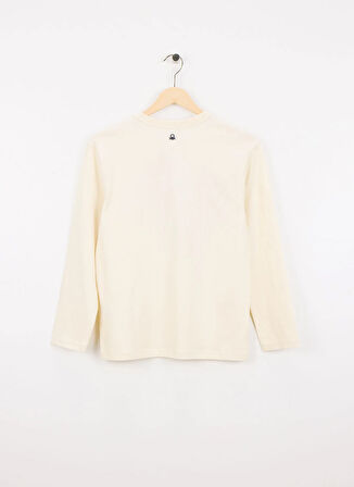 Benetton Baskılı Krem Erkek Çocuk T-Shirt 3IVWC10PW