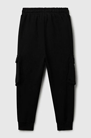 United Colors of Benetton Erkek Çocuk 3J68CF06I-25K Kargo Eşofman Altı Siyah