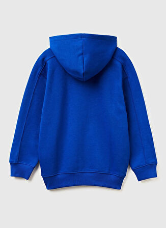 Benetton Baskılı Erkek Çocuk Saks Sweatshırt 3J73C205C