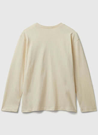 Benetton Baskılı Krem Erkek Çocuk T-Shirt 35RYC10QQ