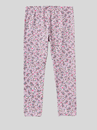 Benetton Kız Çocuk Desenli Tayt 1-6 Yaş Lila