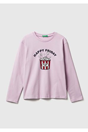 Benetton Kız Çocuk Uzun Tshırt