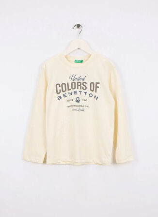 Benetton Baskılı Krem Erkek Çocuk T-Shirt 3ATNC10QU