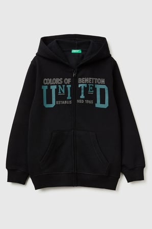Siyah Erkek EJ_Önü Logo Baskılı Cepli Fermuarlı Şardonlu Sweatshirt Model Kodu: 3EB5C505LSiyah