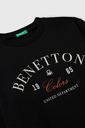United Colors of Benetton Erkek Çocuk 3J68C10PZ-25K  Sweatshirt Siyah