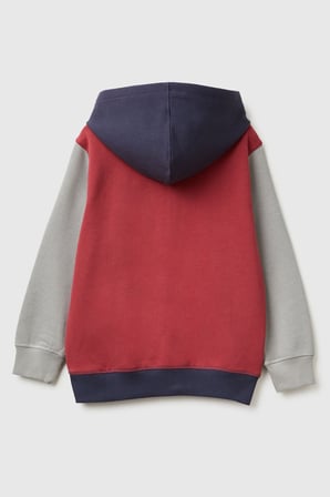 Bordo-Gri Erkek EJ_Önü Logo Baskılı Cepli Fermuarlı Şardonlu Sweatshirt Model Kodu: 3EB5C505LBordo-Gri