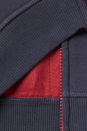 Bordo-Gri Erkek EJ_Önü Logo Baskılı Cepli Fermuarlı Şardonlu Sweatshirt Model Kodu: 3EB5C505LBordo-Gri