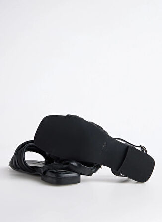 Siyah Kadın Deri Sandalet 91D2542NAP