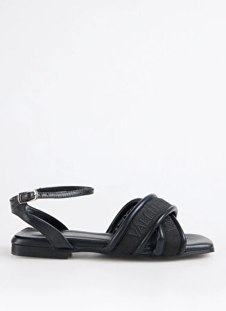 Siyah Kadın Deri Sandalet 91D2542NAP