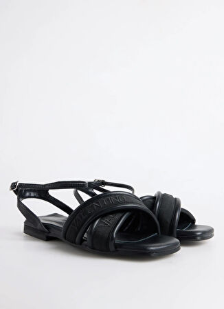 Siyah Kadın Deri Sandalet 91D2542NAP