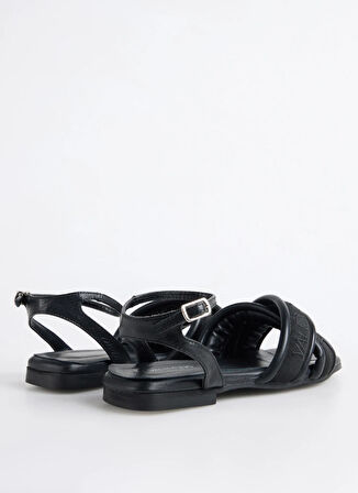 Siyah Kadın Deri Sandalet 91D2542NAP