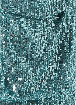 Le Twins Yüksek Bel Standart Turkuaz Kadın Pantolon Pamela