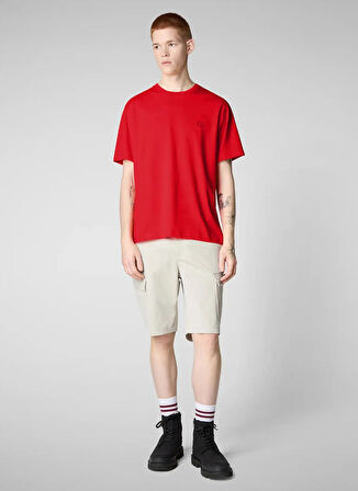 Save The Duck Bisiklet Yaka Düz Kırmızı Erkek T-Shirt DT1194MBESY2070020 ADELMAR KIRMIZI