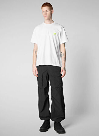 Save The Duck Bisiklet Yaka Düz Beyaz Erkek T-Shirt DT1709MBESY2000000 CAIUS BEYAZ