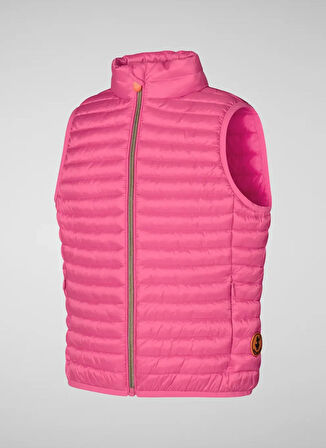 Save The Duck Düz Pembe Kız Çocuk Yelek AVA