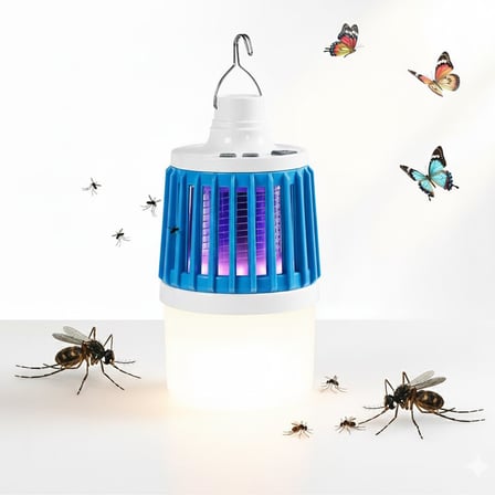 Powermaster MX-858 Kamp Feneri Sinek Öldürücü Şarjlı USB 200 Lümen Beyaz Işık ABS Plastik 9x9x18cm