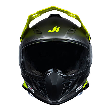 Just1 J34 Pro Outer Space Kapalı Motosiklet Kaskı Siyah  Antrasit  Sarı