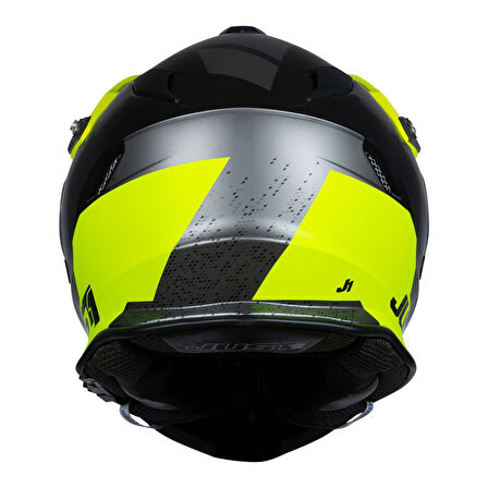 Just1 J34 Pro Outer Space Kapalı Motosiklet Kaskı Siyah  Antrasit  Sarı