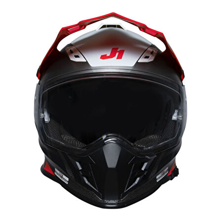 Just1 J34 Pro Outer Space Kapalı Motosiklet Kaskı Siyah  Kırmızı  Beyaz